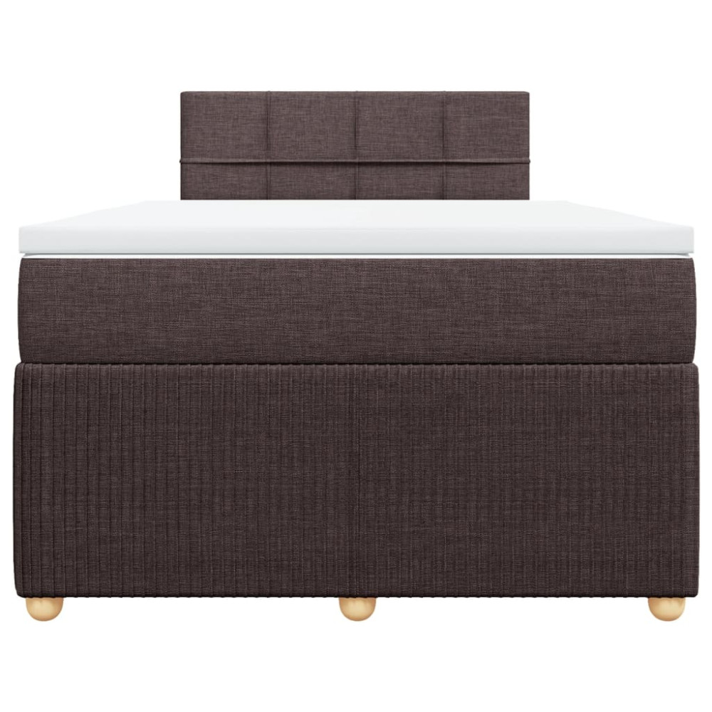 Produktbild för Ramsäng med madrass mörkbrun 120x190 cm tyg