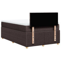 Produktbild för Ramsäng med madrass mörkbrun 120x190 cm tyg