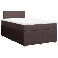 Produktbild för Ramsäng med madrass mörkbrun 120x190 cm tyg
