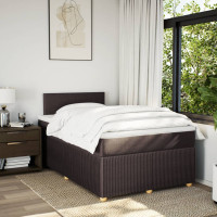 Produktbild för Ramsäng med madrass mörkbrun 120x190 cm tyg