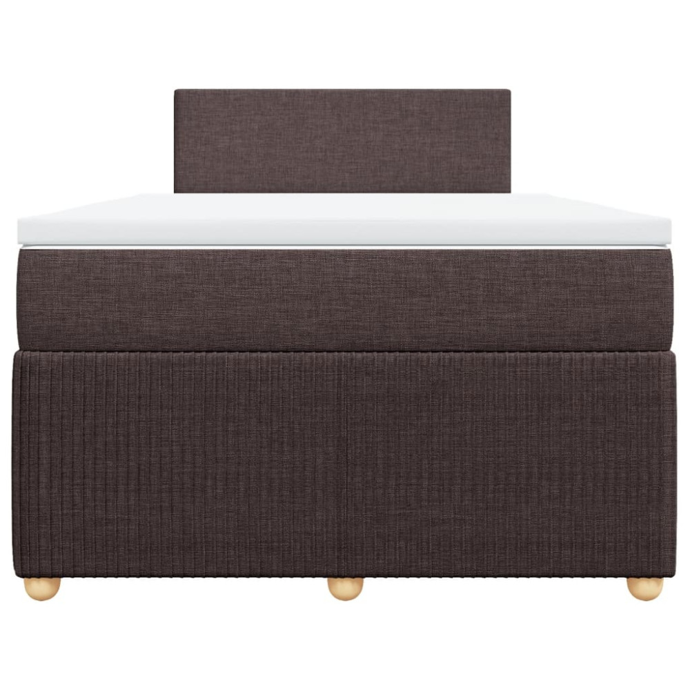 Produktbild för Ramsäng med madrass mörkbrun 120x190 cm tyg