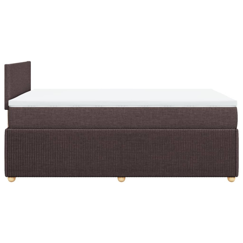 Produktbild för Ramsäng med madrass mörkbrun 120x190 cm tyg