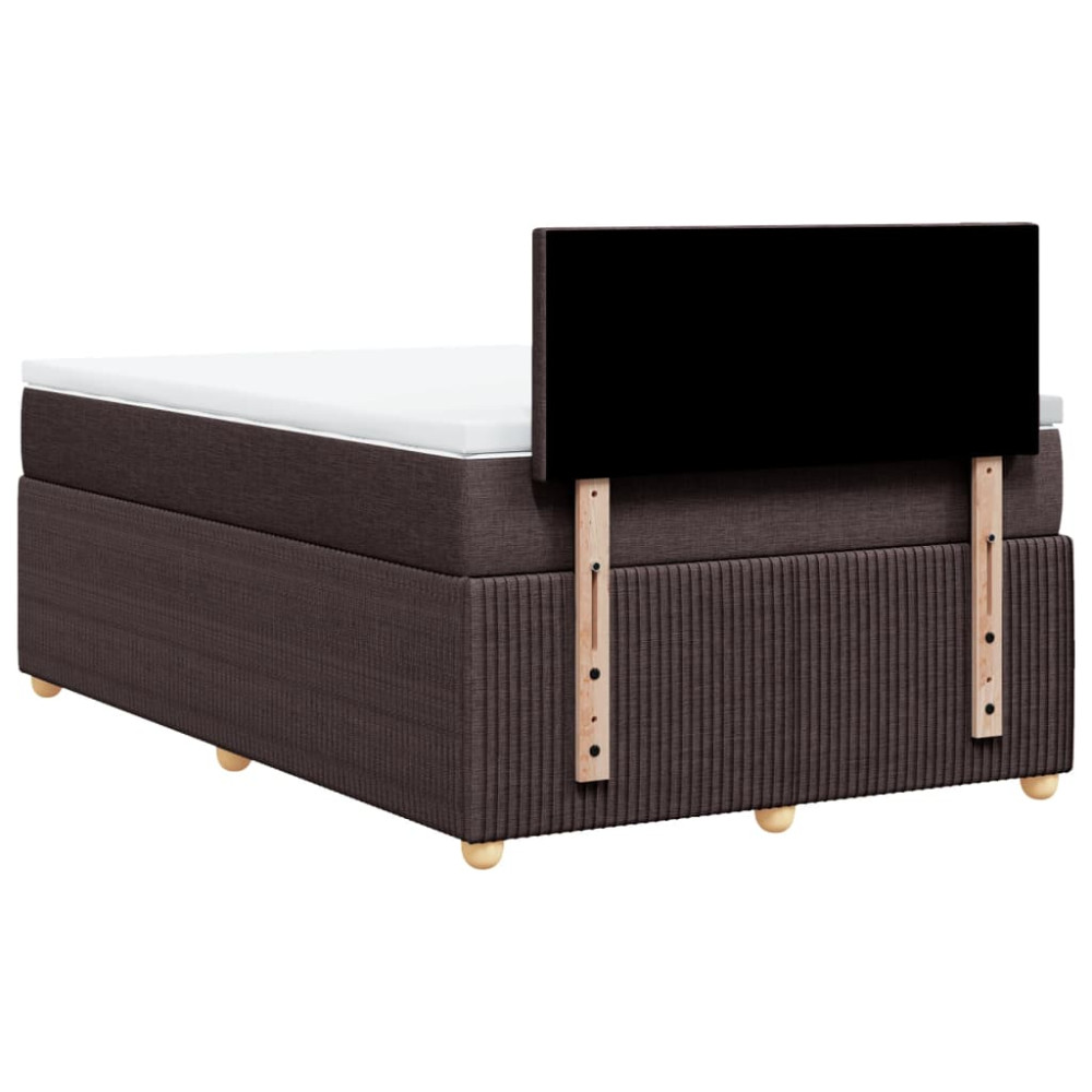 Produktbild för Ramsäng med madrass mörkbrun 120x190 cm tyg