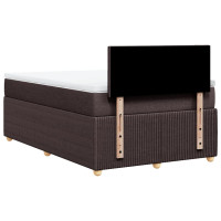 Produktbild för Ramsäng med madrass mörkbrun 120x190 cm tyg