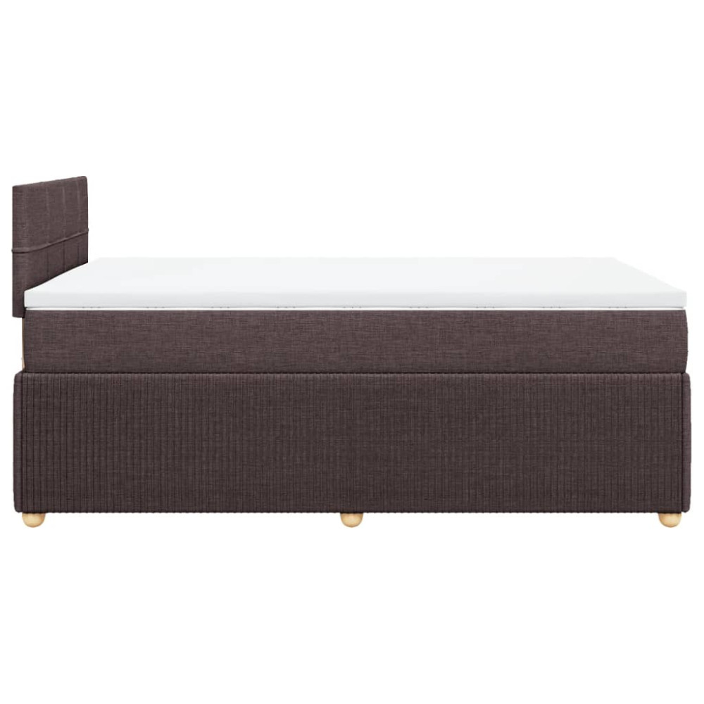 Produktbild för Ramsäng med madrass mörkbrun 120x190 cm tyg