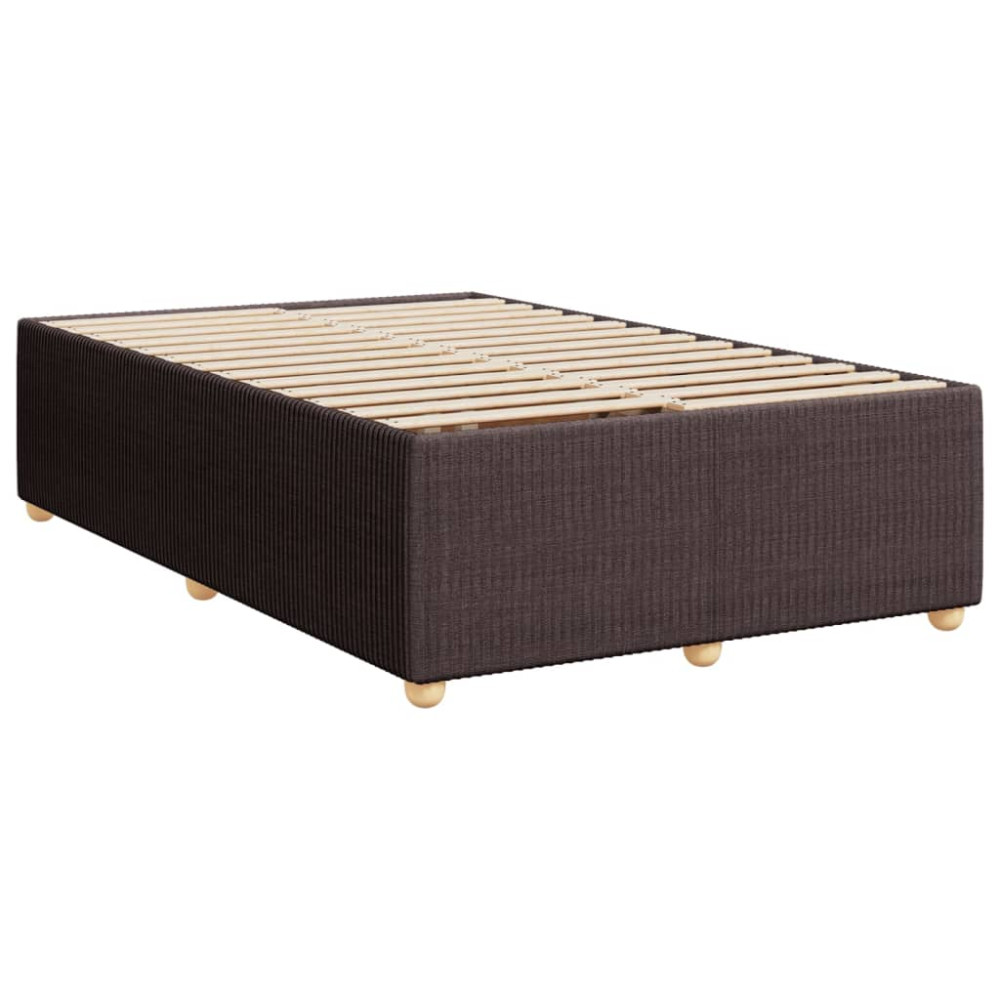 Produktbild för Ramsäng med madrass mörkbrun 120x190 cm tyg
