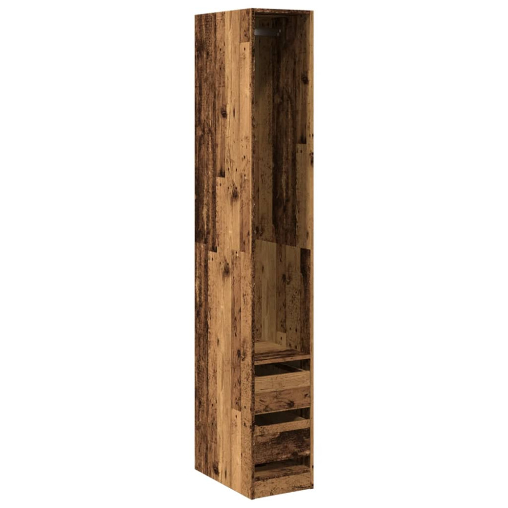 Produktbild för Garderob åldrat trä 30x50x200 cm konstruerat trä