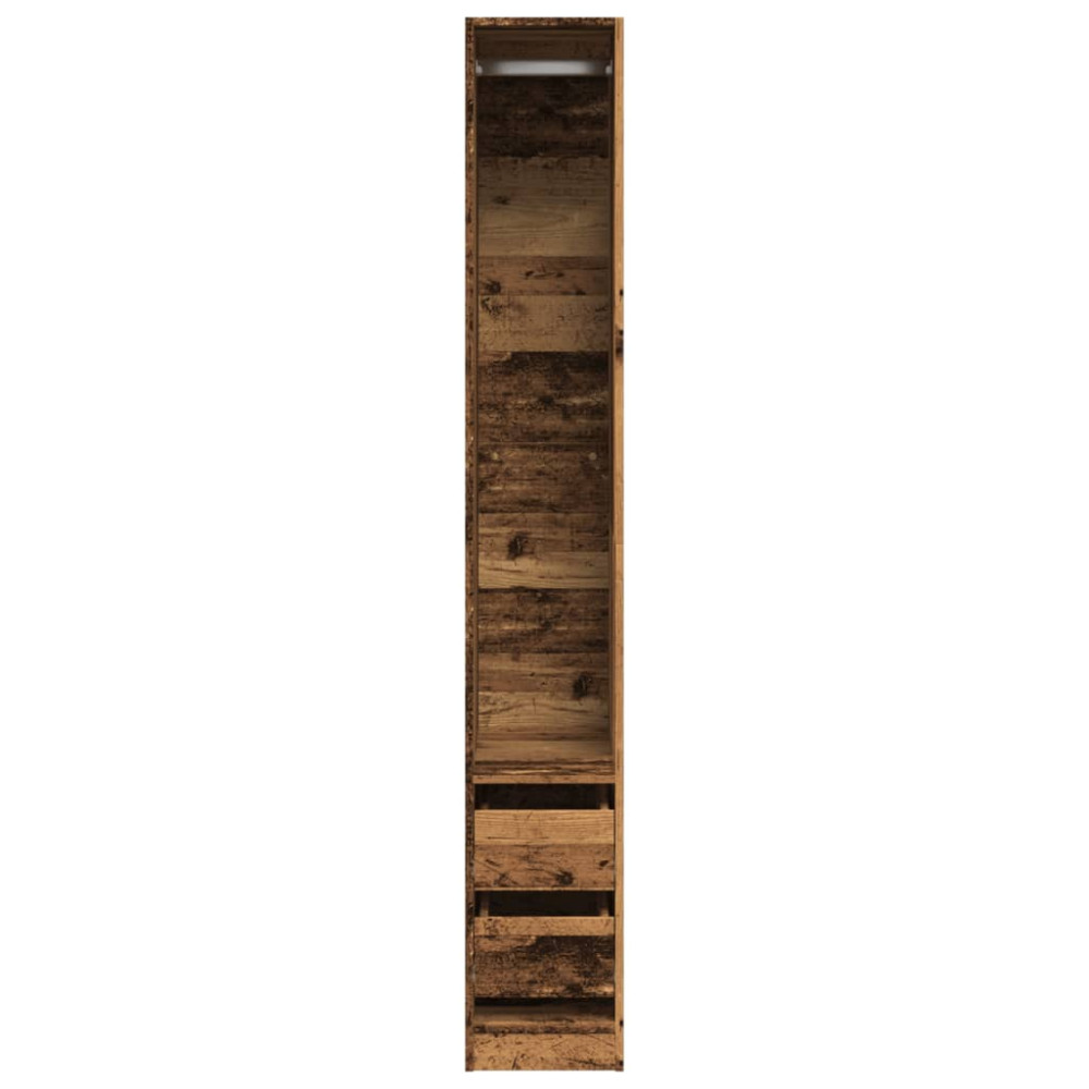 Produktbild för Garderob åldrat trä 30x50x200 cm konstruerat trä