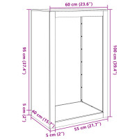 Produktbild för Vedställ vit 60x40x100 cm stål