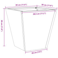 Produktbild för Trädgårdskrukor 2 st olivgrön 30x30x30 cm stål