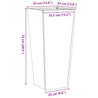 Produktbild för Trädgårdskrukor 2 st antracit 35x35x75 cm stål