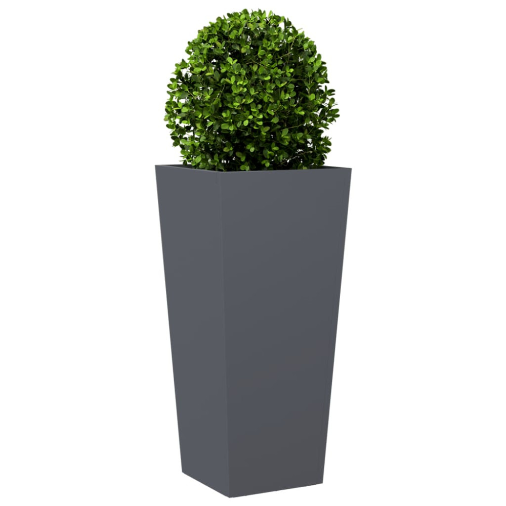 Produktbild för Trädgårdskrukor 2 st antracit 35x35x75 cm stål