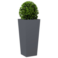 Produktbild för Trädgårdskrukor 2 st antracit 35x35x75 cm stål