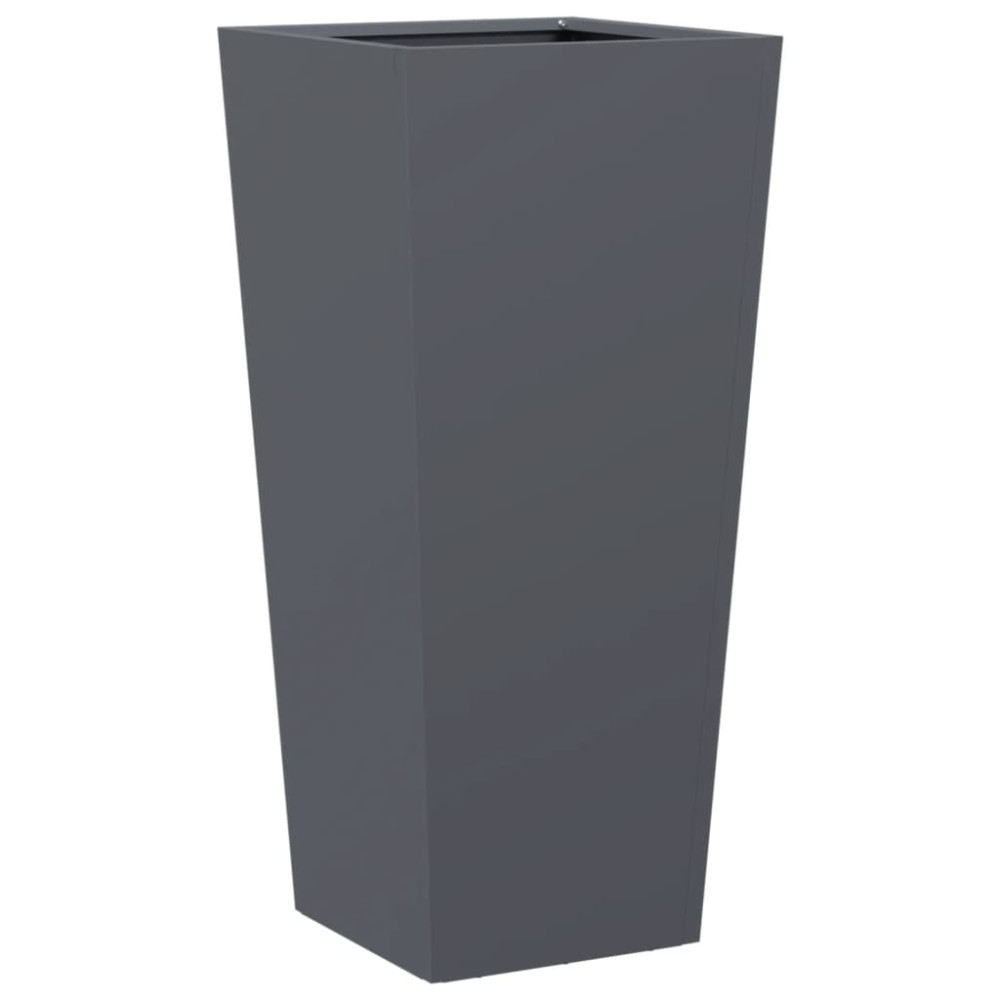 Produktbild för Trädgårdskrukor 2 st antracit 35x35x75 cm stål