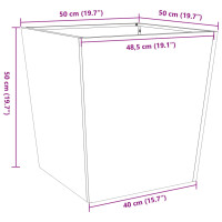 Produktbild för Trädgårdskruka antracit 50x50x50 cm stål