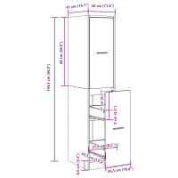 Produktbild för Apoteksskåp betonggrå 30x41x144,5 cm konstruerat trä