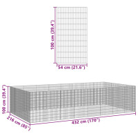 Produktbild för Husdjursbur 24-panel 54x100 cm galvaniserat järn