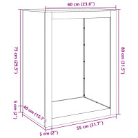 Produktbild för Vedställ 60x40x80 cm rosttrögt stål