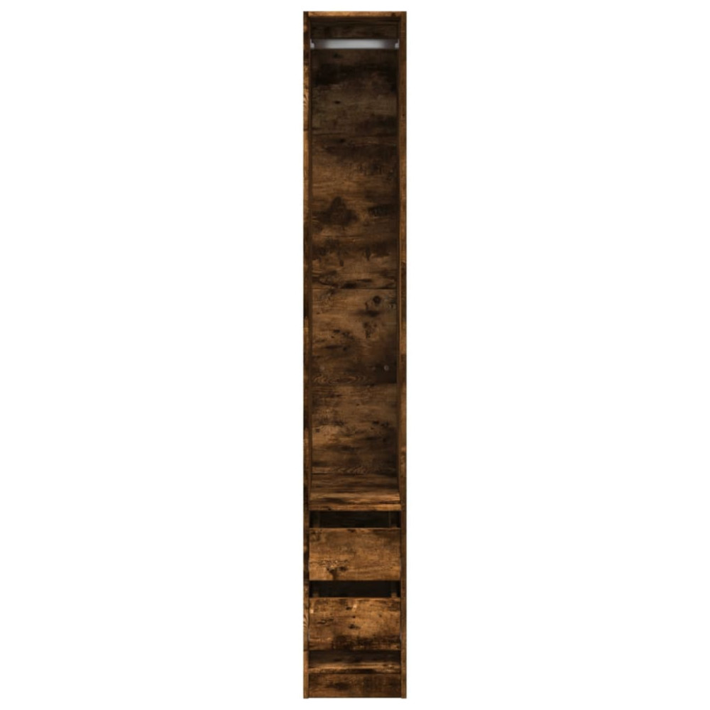 Produktbild för Garderob rökfärgad ek 30x50x200 cm konstruerat trä