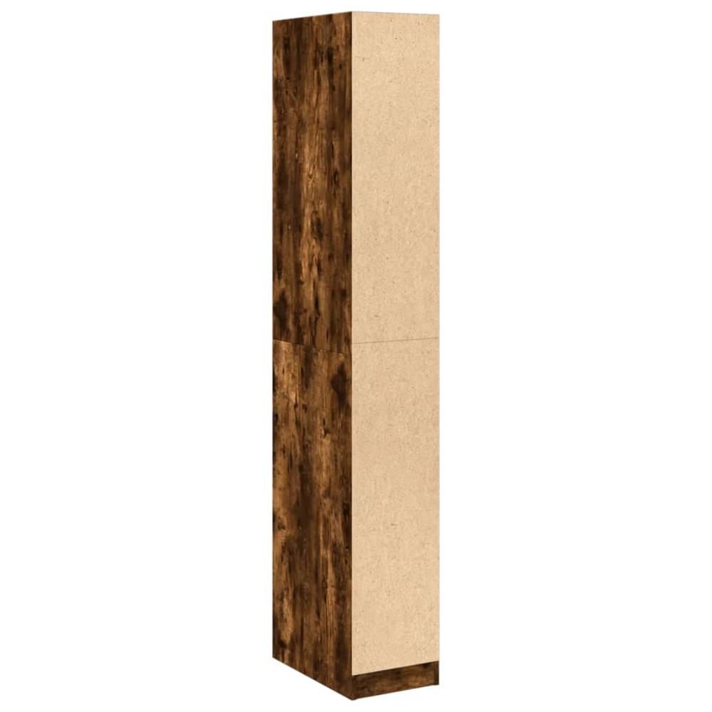 Produktbild för Garderob rökfärgad ek 30x50x200 cm konstruerat trä