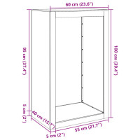 Produktbild för Vedställ 60x40x100 cm rosttrögt stål