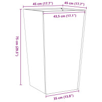 Produktbild för Trädgårdskruka vit 45x45x75 cm stål