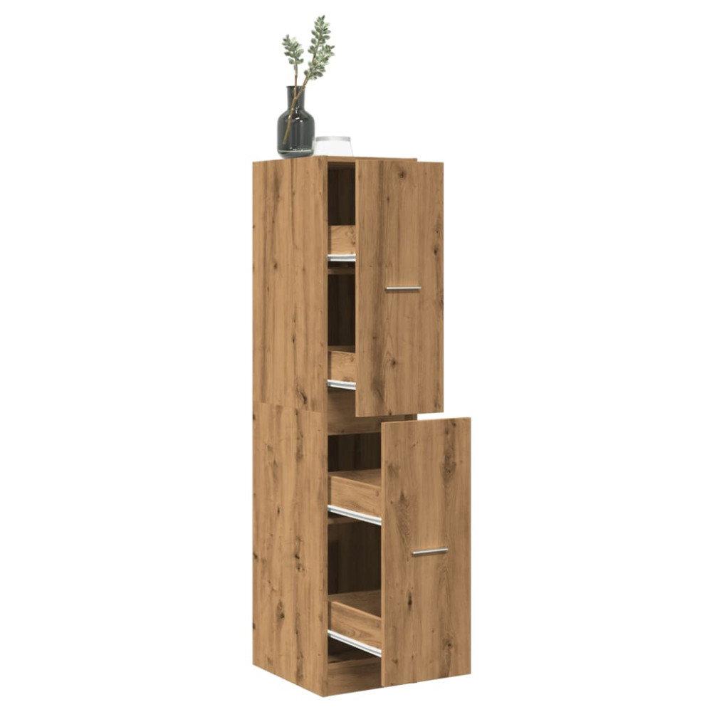 Produktbild för Apoteksskåp konstlädd ek 30x41x144,5 cm konstruerat trä