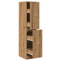 Produktbild för Apoteksskåp konstlädd ek 30x41x144,5 cm konstruerat trä
