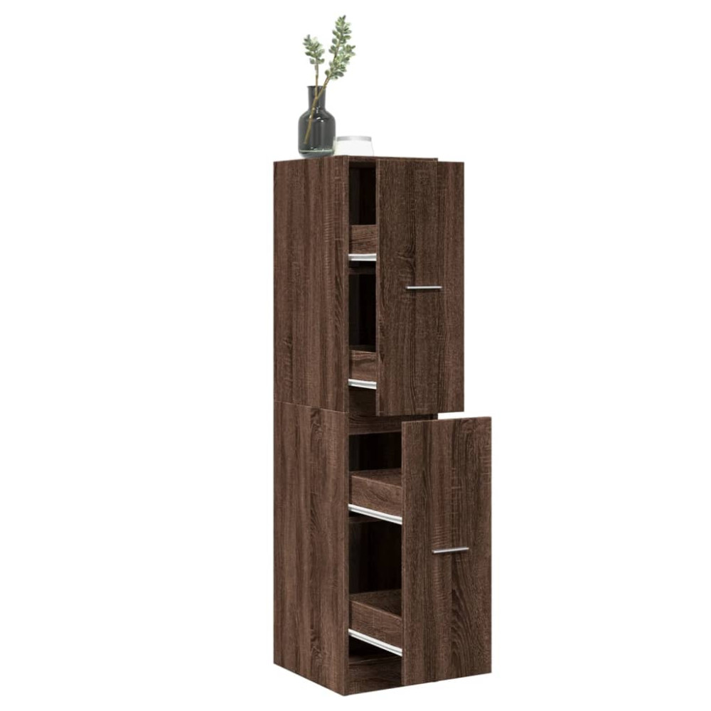 Produktbild för Apoteksskåp brun ek 30x41x144,5 cm konstruerat trä