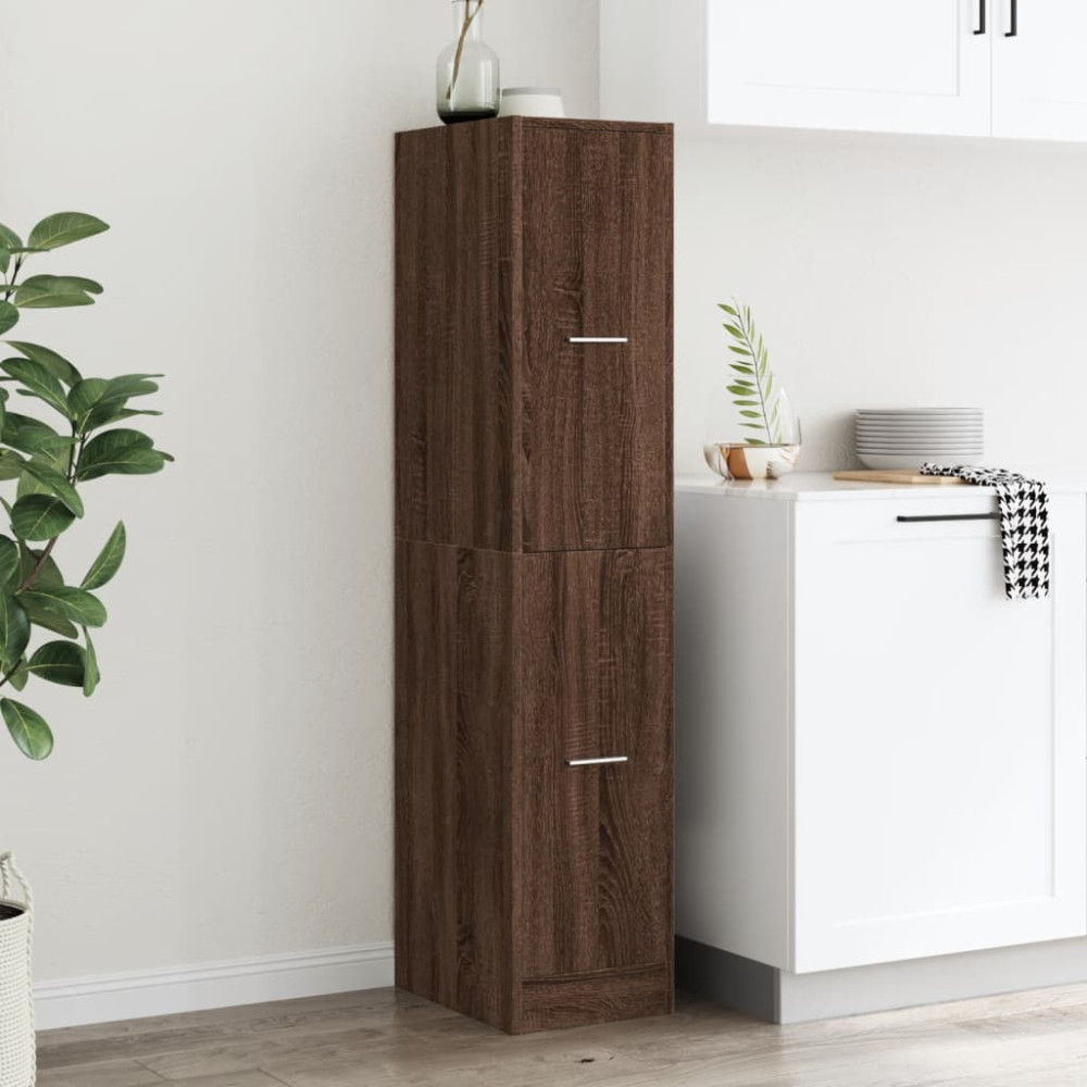 Produktbild för Apoteksskåp brun ek 30x41x144,5 cm konstruerat trä
