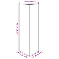 Produktbild för Odlingslåda vit triangulär 30x26x75 cm stål