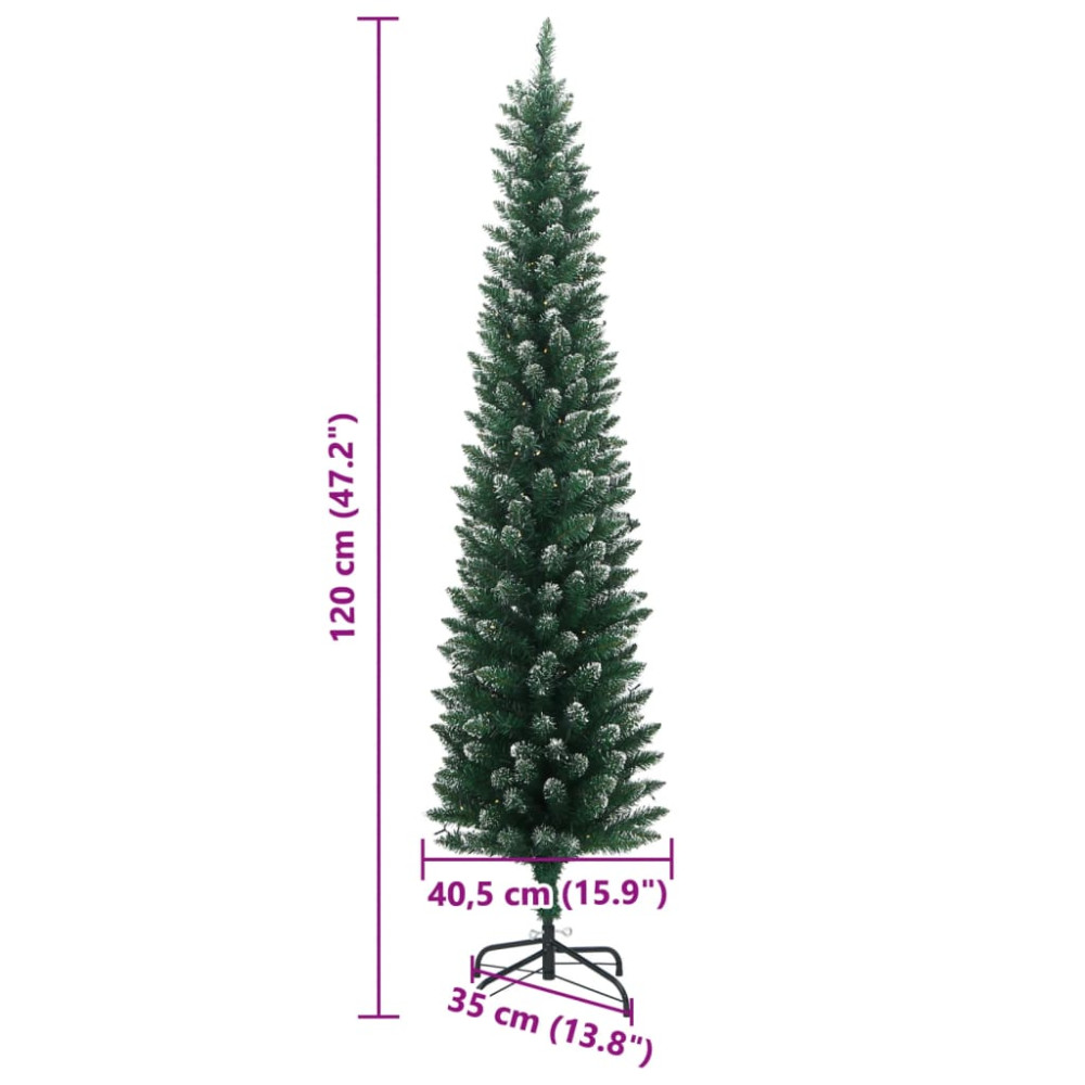 Produktbild för Plastgran smal 150 LEDs 120 cm