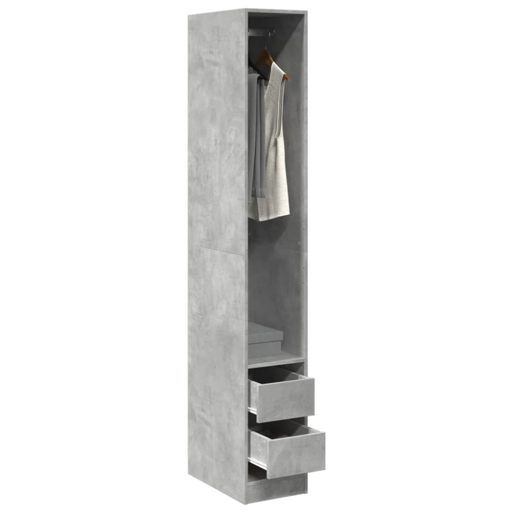 Produktbild för Garderob betonggrå 30x50x200 cm konstruerat trä