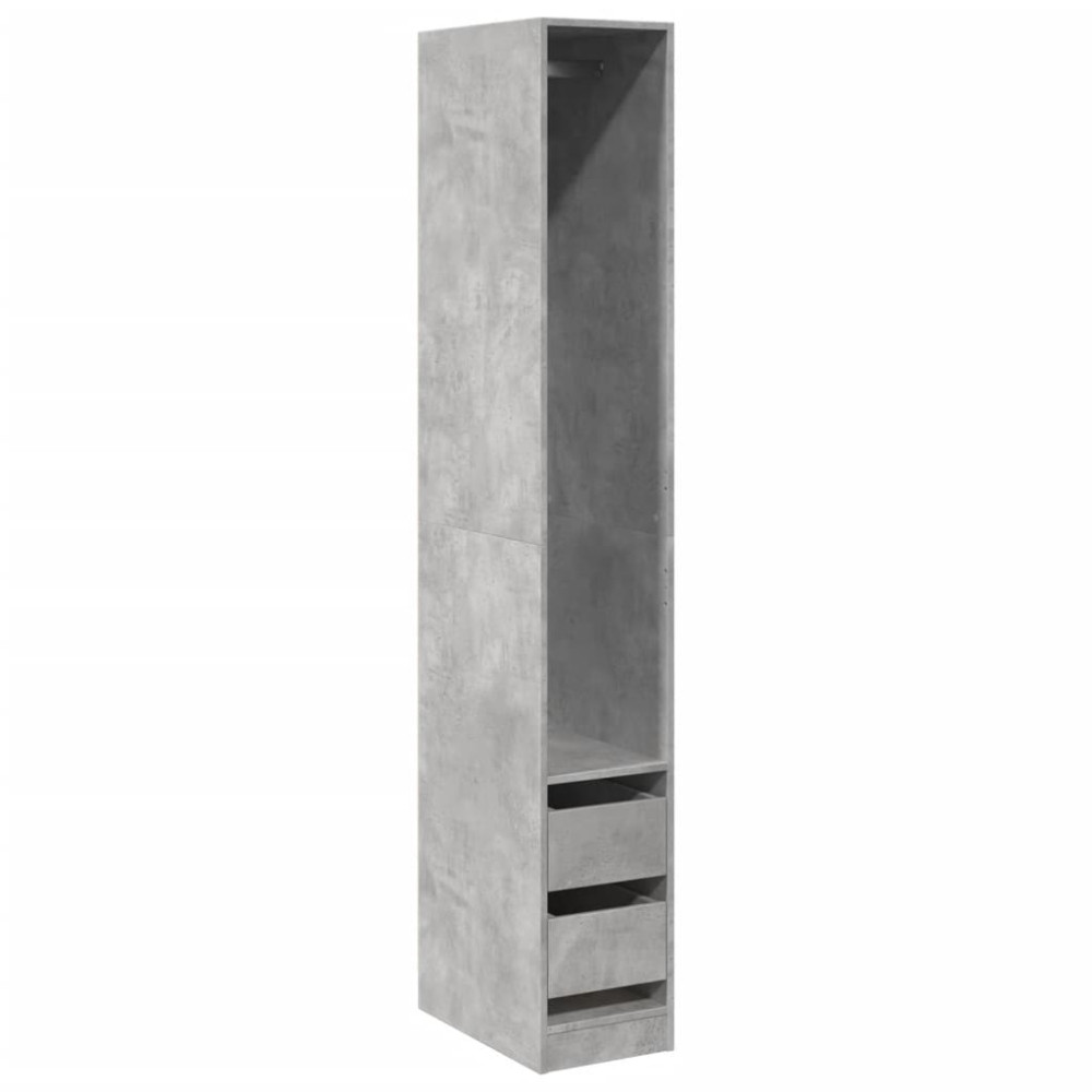 Produktbild för Garderob betonggrå 30x50x200 cm konstruerat trä