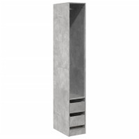 Produktbild för Garderob betonggrå 30x50x200 cm konstruerat trä