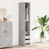 Produktbild för Garderob betonggrå 30x50x200 cm konstruerat trä