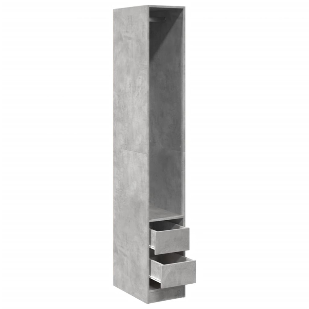 Produktbild för Garderob betonggrå 30x50x200 cm konstruerat trä