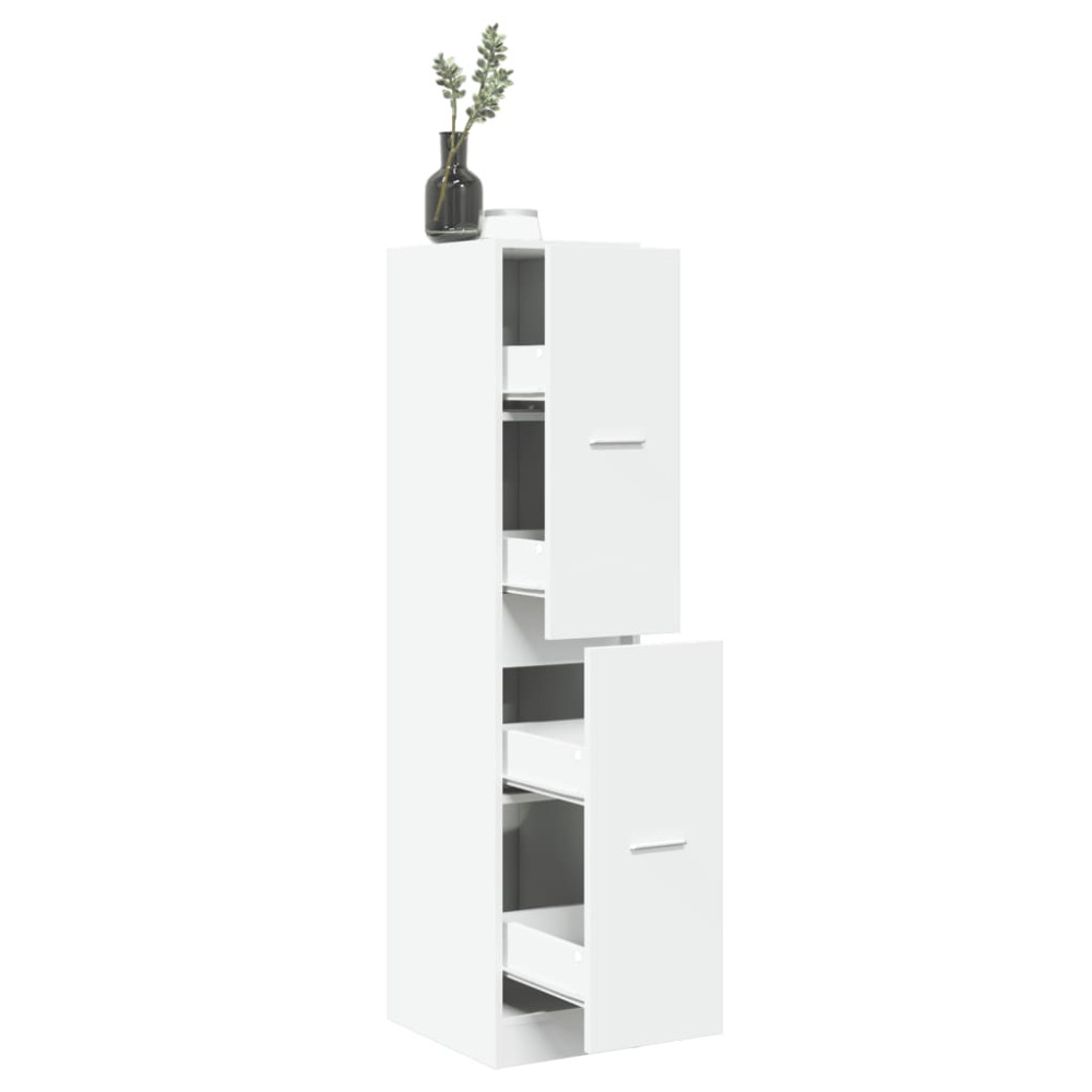 Produktbild för Apoteksskåp vit 30x41x144,5 cm konstruerat trä