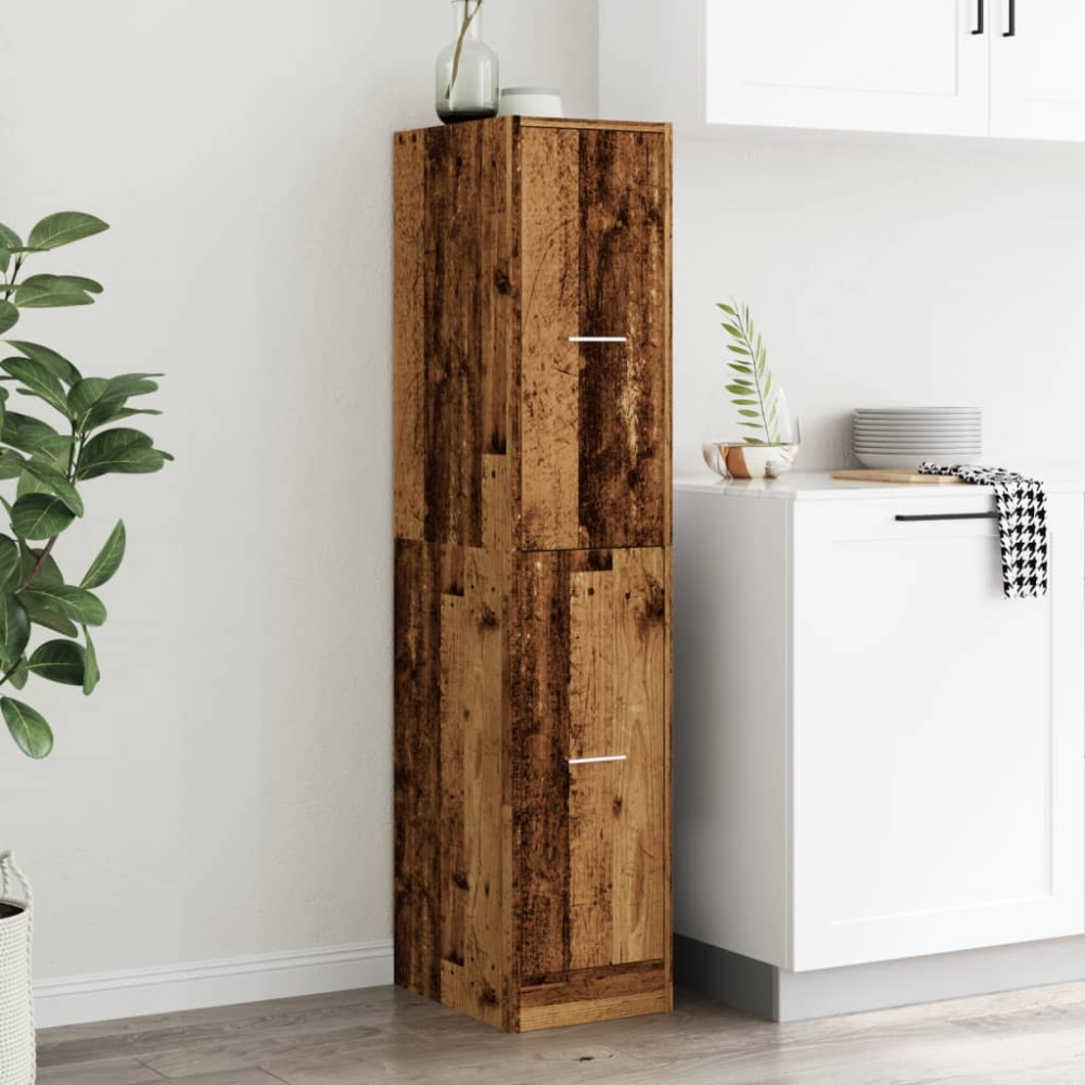 Produktbild för Apoteksskåp åldrat trä 30x41x144,5 cm konstruerat trä