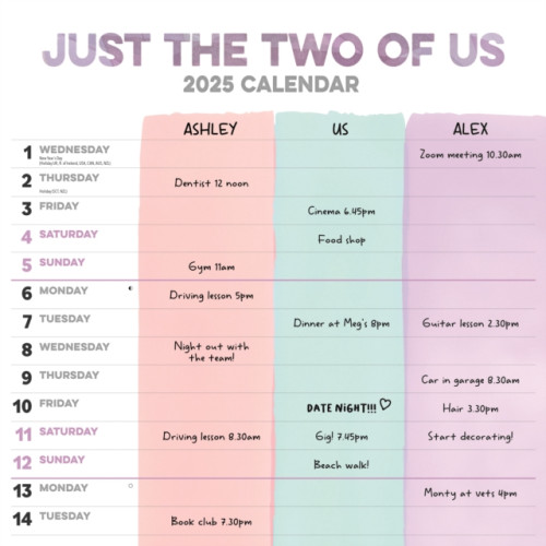 Carousel Calendars Just the Two of Us Planner Wall Calendar 2025 (häftad, eng)