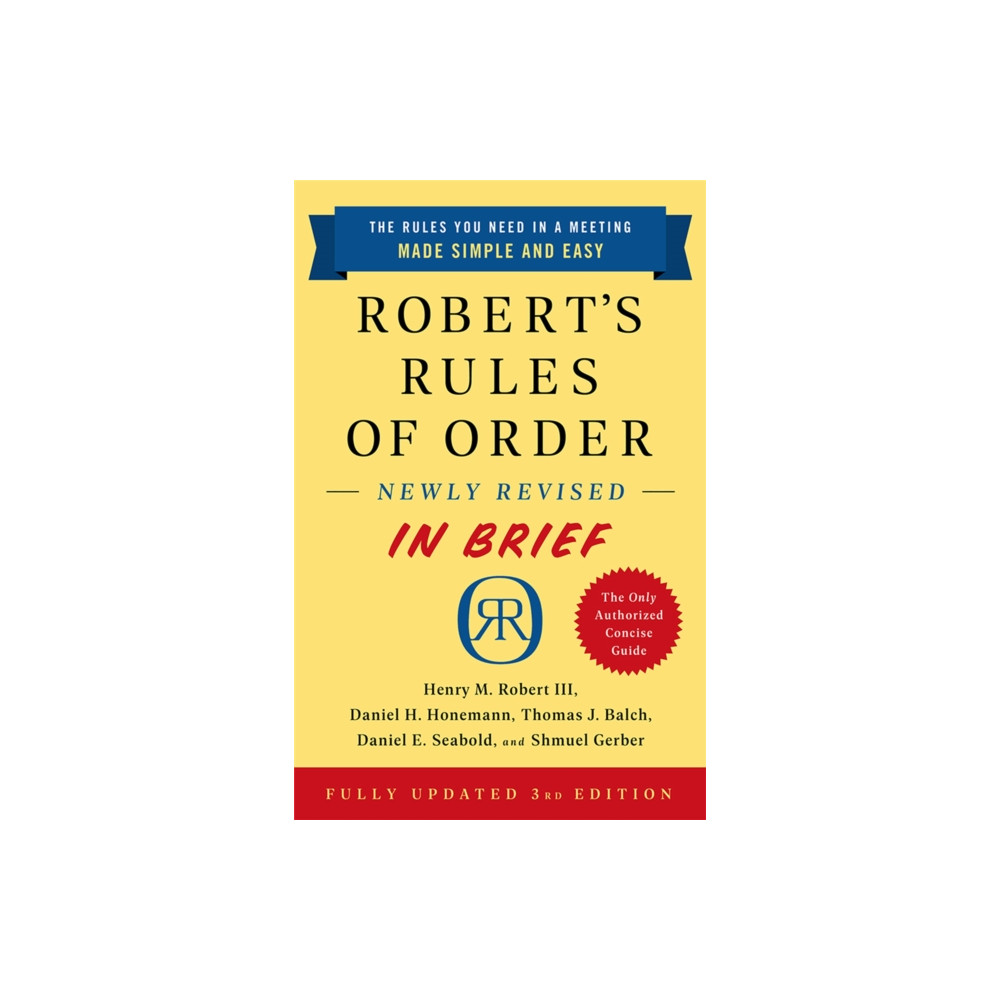 Produktbild för Robert's Rules of Order Newly Revised In Brief, 3rd edition (häftad, eng)