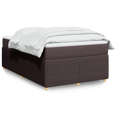 vidaXL Ramsäng med madrass mörkbrun 120x190 cm tyg