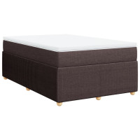 Produktbild för Ramsäng med madrass mörkbrun 120x190 cm tyg