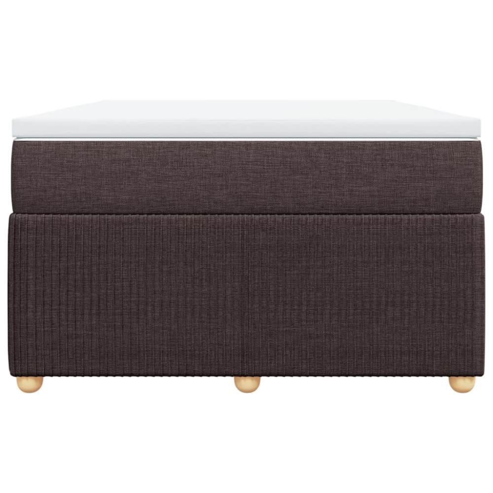 Produktbild för Ramsäng med madrass mörkbrun 120x190 cm tyg