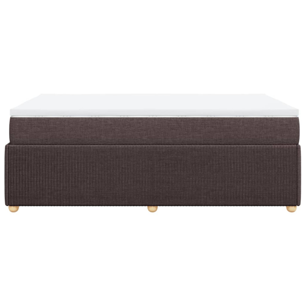 Produktbild för Ramsäng med madrass mörkbrun 120x190 cm tyg
