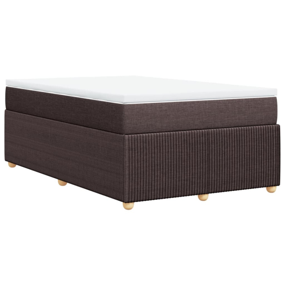 Produktbild för Ramsäng med madrass mörkbrun 120x190 cm tyg