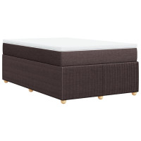 Produktbild för Ramsäng med madrass mörkbrun 120x190 cm tyg
