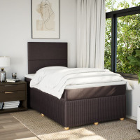 Produktbild för Ramsäng med madrass mörkbrun 120x190 cm tyg
