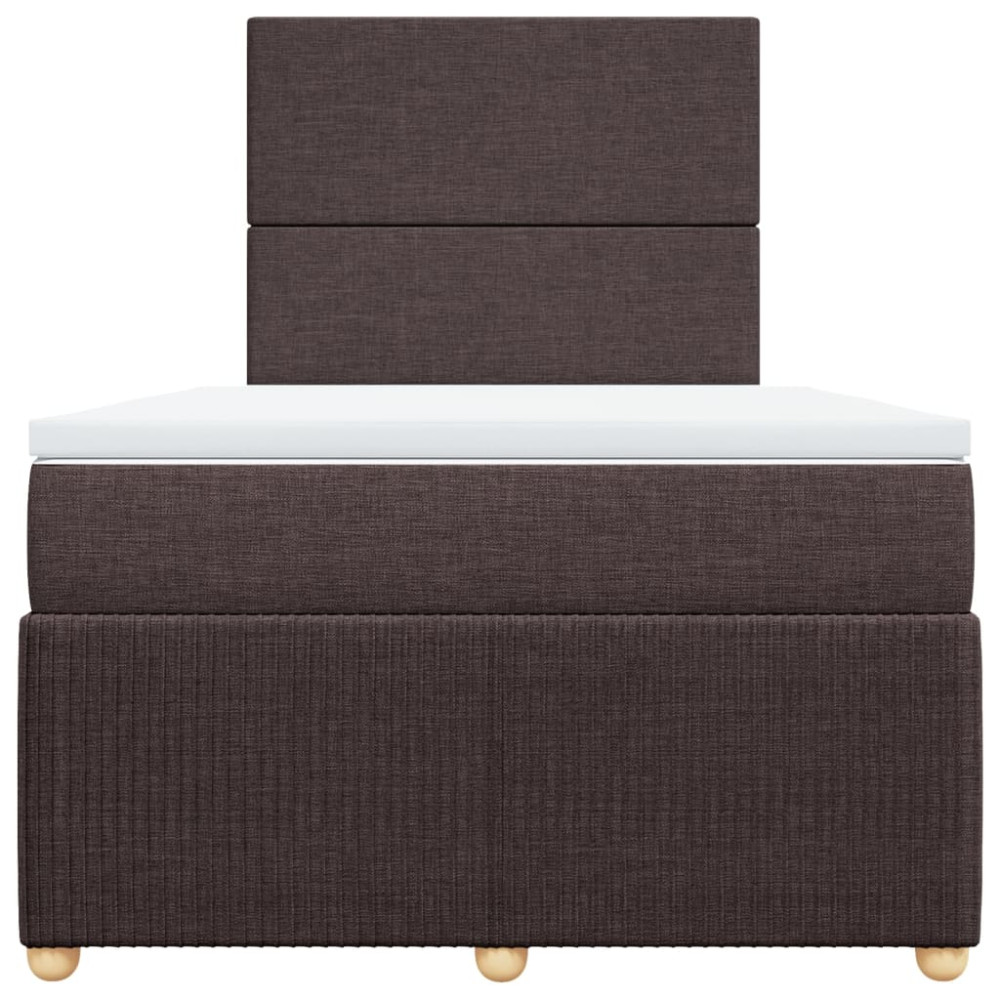 Produktbild för Ramsäng med madrass mörkbrun 120x190 cm tyg