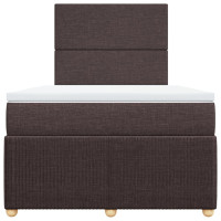 Produktbild för Ramsäng med madrass mörkbrun 120x190 cm tyg